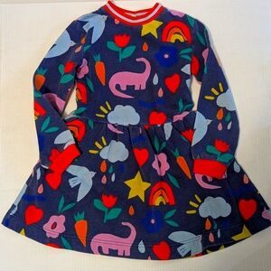 Mini Boden happy dinos sweatshirt dress size 6-7